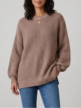 American Eagle Slouchy Tunic Pullover Knit Sweater Brown Small